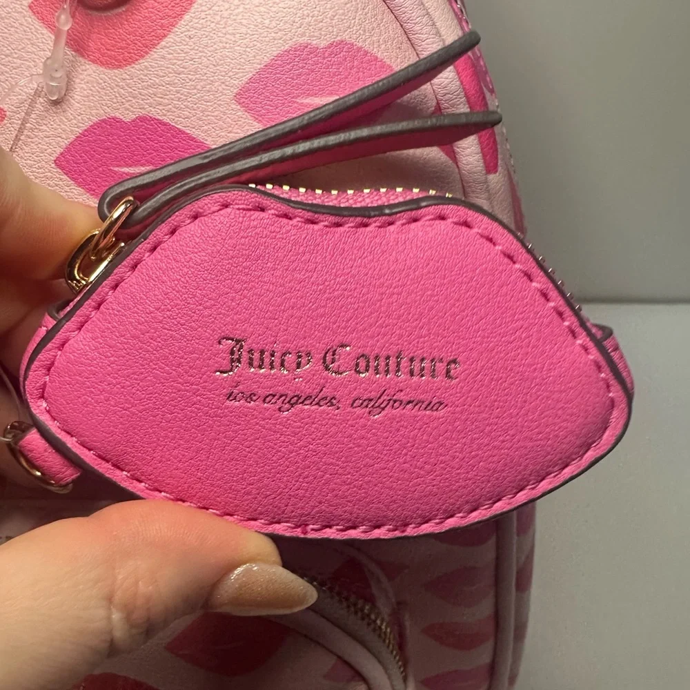 Juicy Couture New Sealed with a Kiss Backpack in Pink Faux Leather - NWT